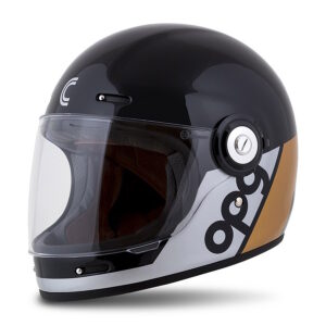 Moto prilba Cassida Fibre OPG čierna/zlatá/strieborná XXL (63-64)