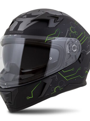 Moto prilba Cassida Integral 3.0 Hack čierna matná/zelená XXL (63-64)