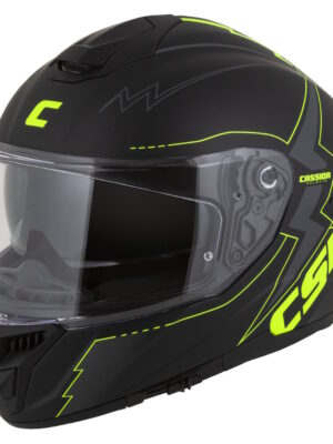 Moto prilba Cassida Integral GT 2.1 Flash čierna matná/žltá fluo/tmavo šedá 3XL (65-66)