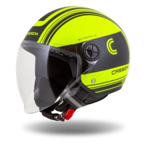 Moto prilba Cassida Handy Metropolis Safety žltá fluo/čierna/reflexná šedá XXL (61)