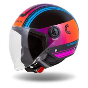 Moto prilba Cassida Handy Metropolis čierna/tyrkysová/gradient L (59)