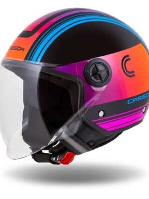 Moto prilba Cassida Handy Metropolis čierna/tyrkysová/gradient L (59)