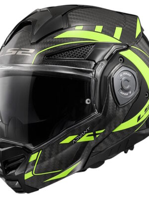 Výklopná moto prilba LS2 FF901 Advant X Carbon Future H-V Yellow P/J 3XL (65-66)