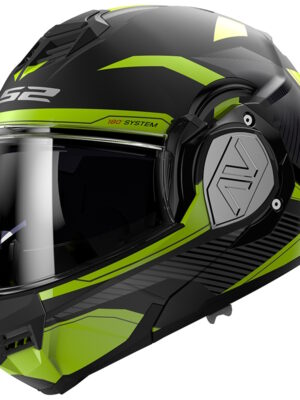 Výklopná moto prilba LS2 FF906 Advant Revo Matt Black H-V Yellow P/J 3XL (65-66)
