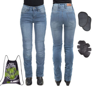 Dámske moto jeansy W-TEC Lustipa modrá - 3XL