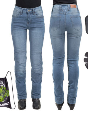 Dámske moto jeansy W-TEC Lustipa modrá - 3XL
