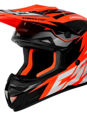 Motokrosová prilba Cassida Cross Cup Two oranžová fluo/biela/čierna/šedá - L (59-60)