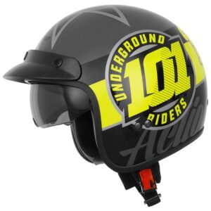 Moto prilba Cassida Oxygen 101 Riders žltá fluo/čierna/stieborná metalická - XS (53-54)