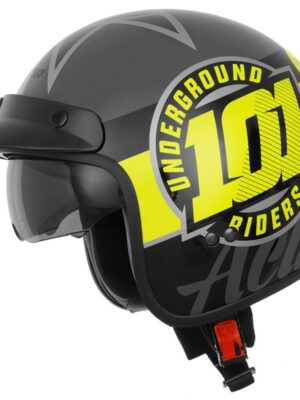 Moto prilba Cassida Oxygen 101 Riders žltá fluo/čierna/stieborná metalická - XS (53-54)