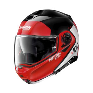 Moto prilba Nolan N100-5 Plus Distinctive N-Com P/J Glossy Black-Red - XXS (54)
