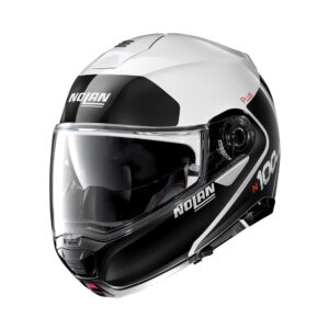 Moto prilba Nolan N100-5 Plus Distinctive N-Com P/J Metal White - 3XL (65)