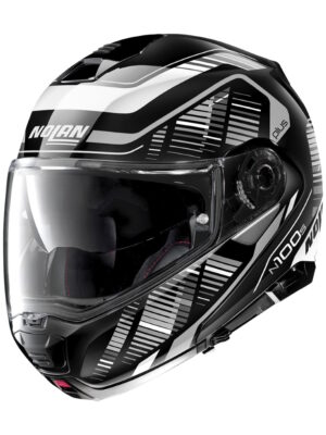 Moto prilba Nolan N100-5 Plus Starboard N-Com P/J Glossy Black - XXL (63-64)