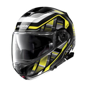 Moto prilba Nolan N100-5 Plus Starboard N-Com P/J Glossy Black-Yellow - S (56)