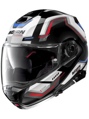 Moto helma Nolan N100-5 Upwind N-Com P/J Glossy Black-Blue-Red - S (56)