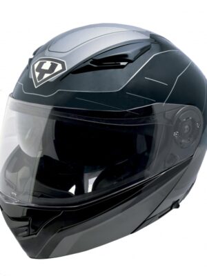 Výklopná moto prilba Yohe 950-16 Black Grey - XS (53-54)