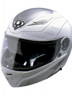 Výklopná moto prilba Yohe 950-16 White-Grey - XS (53-54)