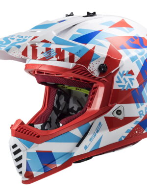 Juniorská moto prilba LS2 MX437J Fast Evo Mini Funky Funky Red White - S (51-52)