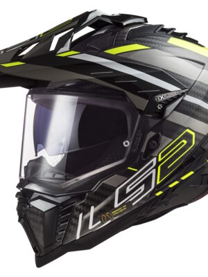 Enduro prilba LS2 MX701 Explorer C Edge Gloss Black H-V Yellow XL (61-62)