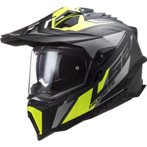 Enduro helma LS2 MX701 Explorer C Focus Matt Titanium H-V Yellow - XXL (63-64)