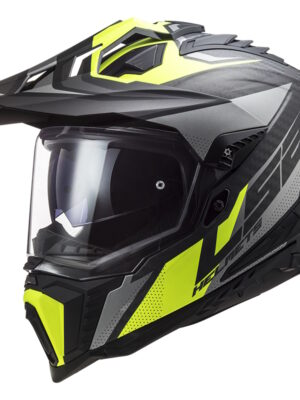 Enduro helma LS2 MX701 Explorer C Focus Matt Titanium H-V Yellow - XXL (63-64)