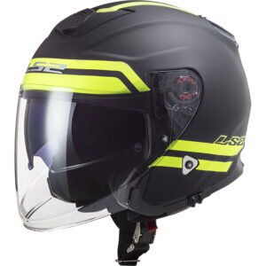 Otvorená helma LS2 OF521 Infinity Hyper Matt Titanium H-V Yellow - XXL (63-64)