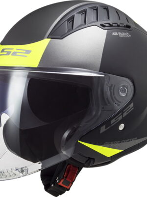 Moto prilba LS2 OF600 Copter Urbane Matt Black H-V Yellow - XS (53-54)