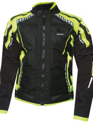 Pánska textilná moto bunda Spark Athmos čierna-fluo - L