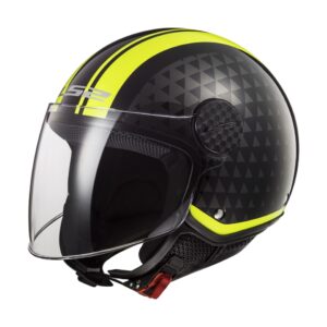 Moto prilba LS2 OF558 Sphere Lux Crush Black H-V Yellow - XXL (62-63)