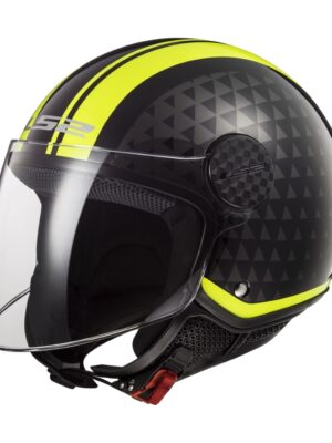 Moto prilba LS2 OF558 Sphere Lux Crush Black H-V Yellow - XXL (62-63)