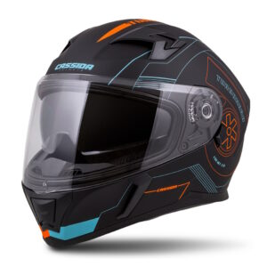Moto prilba Cassida Integral 3.0 Turbohead čierna matná/oranžová/modrá - XXL (63-64)