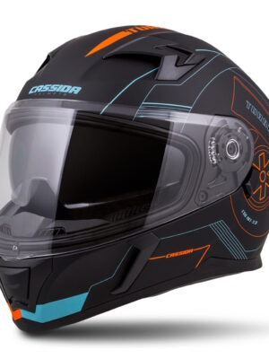 Moto prilba Cassida Integral 3.0 Turbohead čierna matná/oranžová/modrá - XXL (63-64)