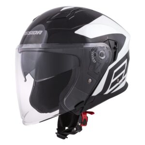 Moto prilba Cassida Jet Tech Corso čierna/biela - S (55-56)