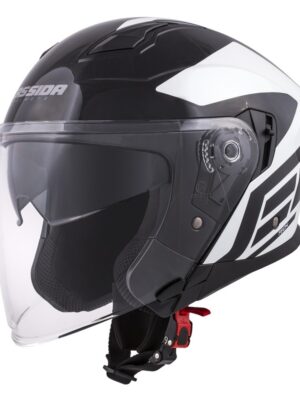 Moto prilba Cassida Jet Tech Corso čierna/biela - S (55-56)