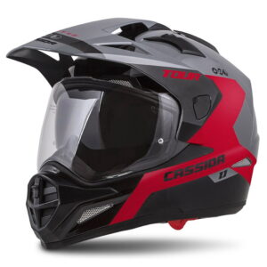 Moto prilba Cassida Tour 1.1 Spectre šedá/červená/čierna - XXL (63-64)