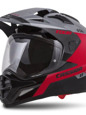Moto prilba Cassida Tour 1.1 Spectre šedá/červená/čierna - XXL (63-64)