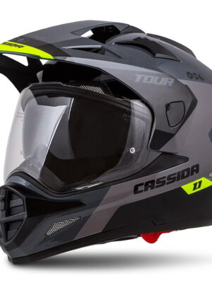 Moto prilba Cassida Tour 1.1 Spectre šedá/svetlo šedá/žltá fluo/čierna - XXL (63-64)