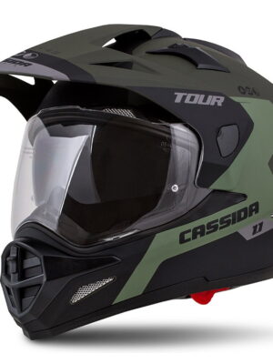 Moto prilba Cassida Tour 1.1 Spectre zelená army matná/šedá/čierna - XXL (63-64)