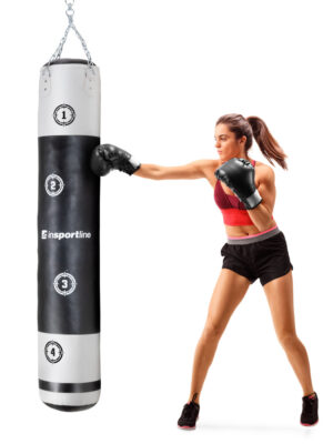 Boxovacie vrece inSPORTline Robkin 180x35cm čierno-biela