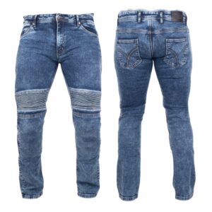 Pánske moto jeansy BOS Micas Acid Blue - 38