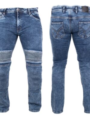 Pánske moto jeansy BOS Micas Acid Blue - 38