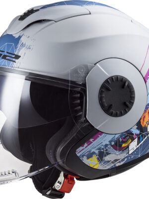 Moto prilba LS2 OF570 Verso Spring Matt Silver Blue M (57-58)