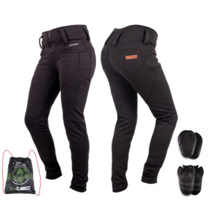Dámske moto legíny W-TEC Nombutta s aramidom čierna - 4XL predĺžená dĺžka