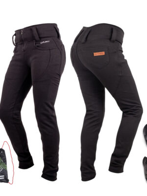 Dámske moto legíny W-TEC Nombutta s aramidom čierna - 4XL predĺžená dĺžka