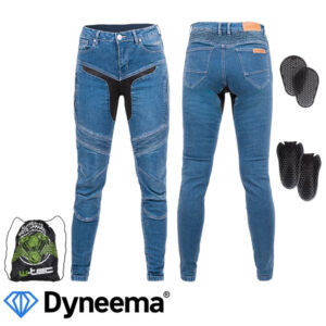 Dámske moto jeansy W-TEC Dynetis Lady modrá - 3XL