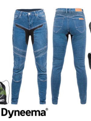 Dámske moto jeansy W-TEC Dynetis Lady modrá - 3XL