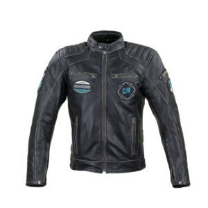 Kožená moto bunda W-TEC Losial čierna - 4XL
