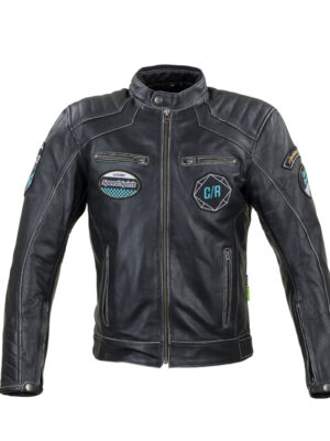 Kožená moto bunda W-TEC Losial čierna - 4XL