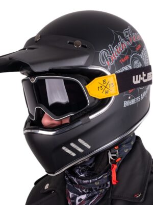 Moto prilba W-TEC Black Heart Retron s okuliarmi Dalhart Angerwheel Silver - XXL (63-64)