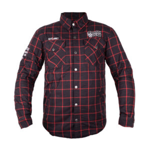 Moto košeľa W-TEC Black Heart Rattlesneak čierna s červeným pruhom - 5XL