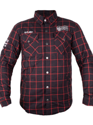 Moto košeľa W-TEC Black Heart Rattlesneak čierna s červeným pruhom - 5XL